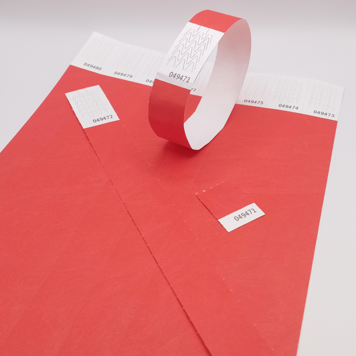 Bracelet Tyvek® Rouge Papier Sans Marquage