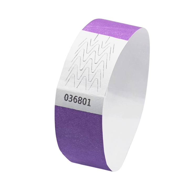 Bracelet Tyvek® Violet Papier Sans Marquage
