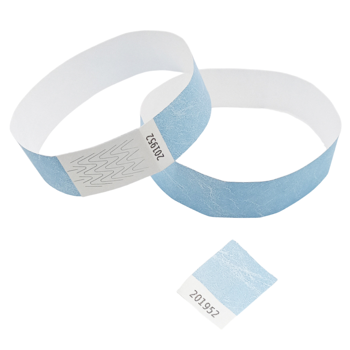 Bracelet Tyvek® Bleu Clair Papier Sans Marquage