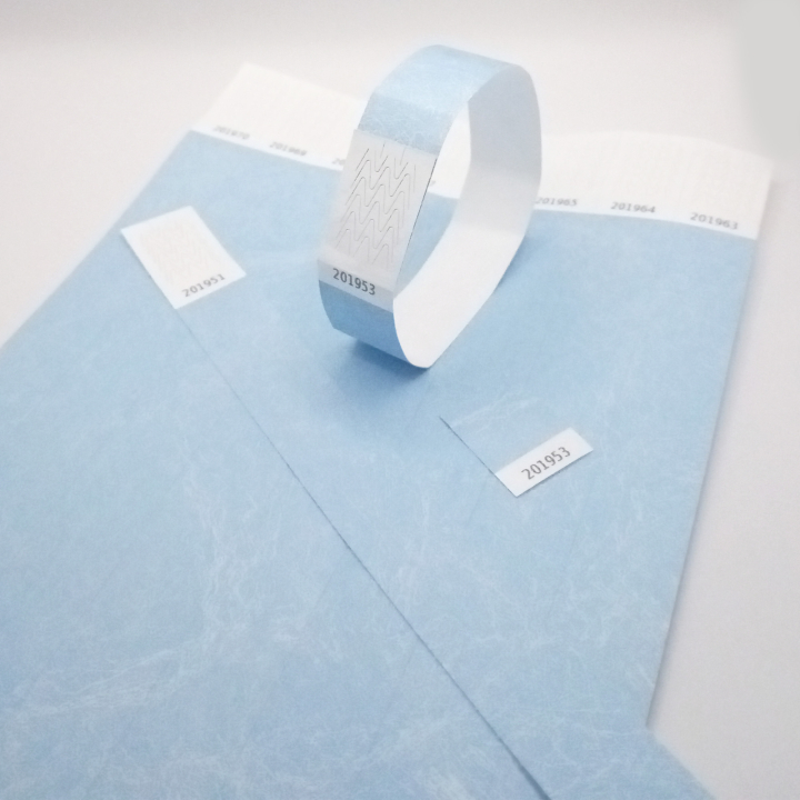 Bracelet Tyvek® Bleu Clair Papier Sans Marquage