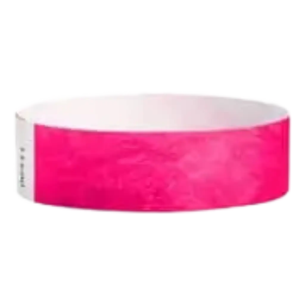 Bracelet Tyvek® Rose Fluo Papier Sans Marquage