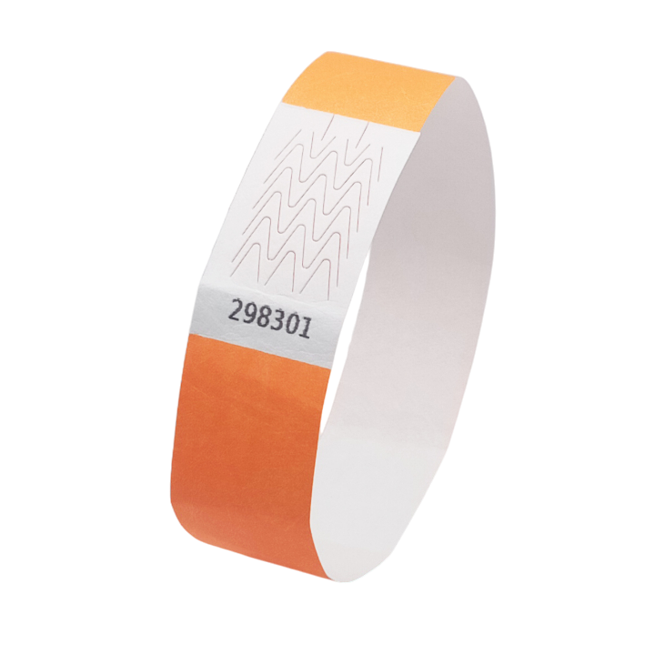 Bracelet Tyvek® Orange Fluo Papier Sans Marquage