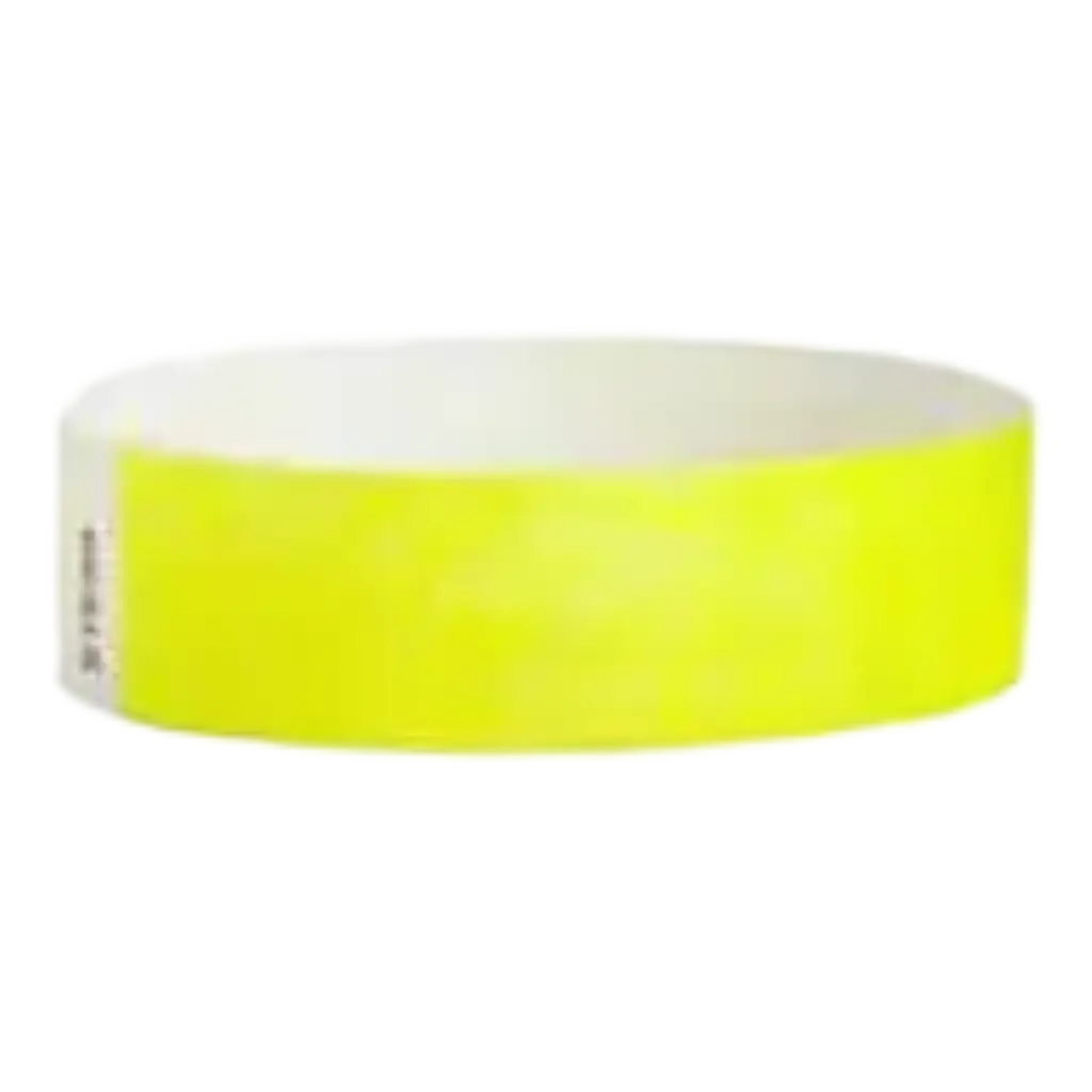 Bracelet Tyvek® Jaune Fluo Papier Sans Marquage