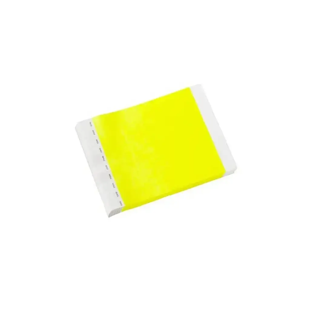 Bracelet Tyvek® Jaune Fluo Papier Sans Marquage