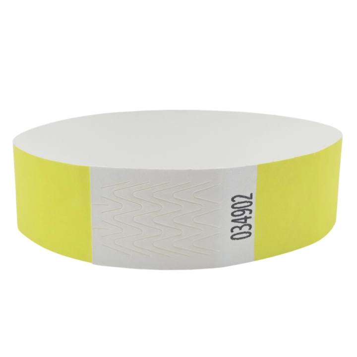Bracelet Tyvek® Jaune Fluo Papier Sans Marquage