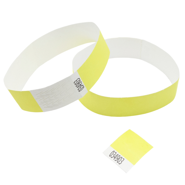 Bracelet Tyvek® Jaune Fluo Papier Sans Marquage