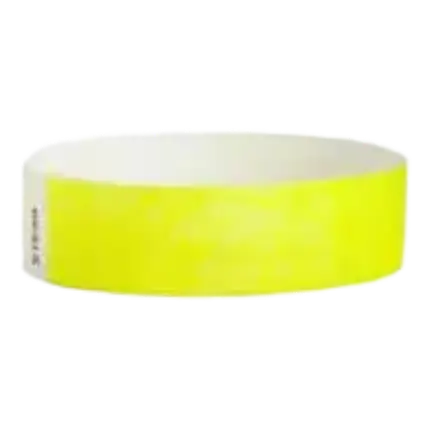 Bracelet Tyvek® Jaune Fluo Papier Sans Marquage