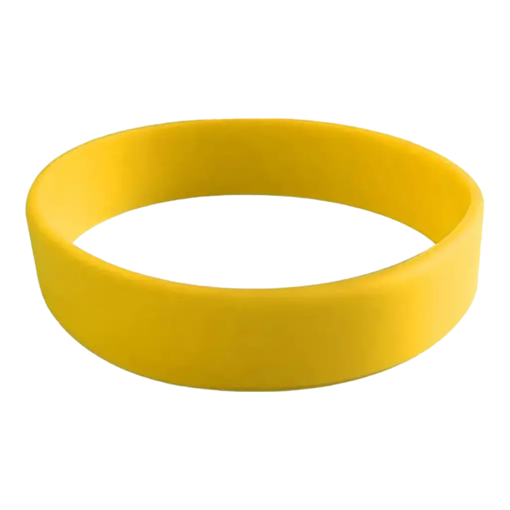 Bracelet Silicone Jaune Sans Marquage Adulte