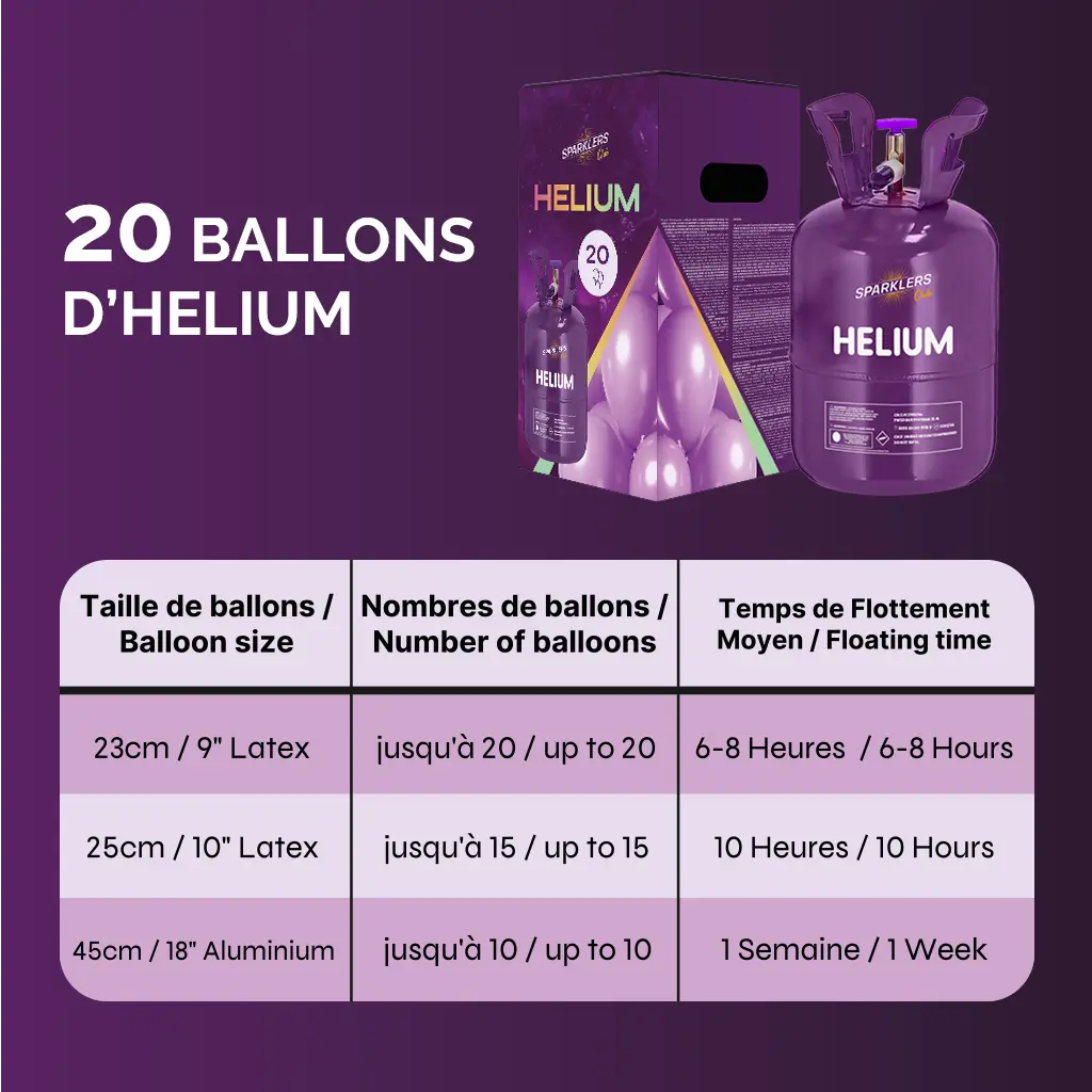 Bouteille Hélium 20 Ballons