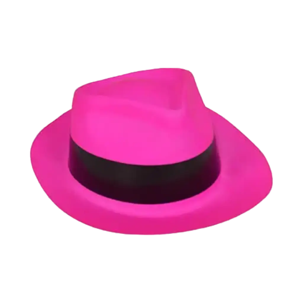 Chapeau Tribly style Mafieux fluo néon Rose