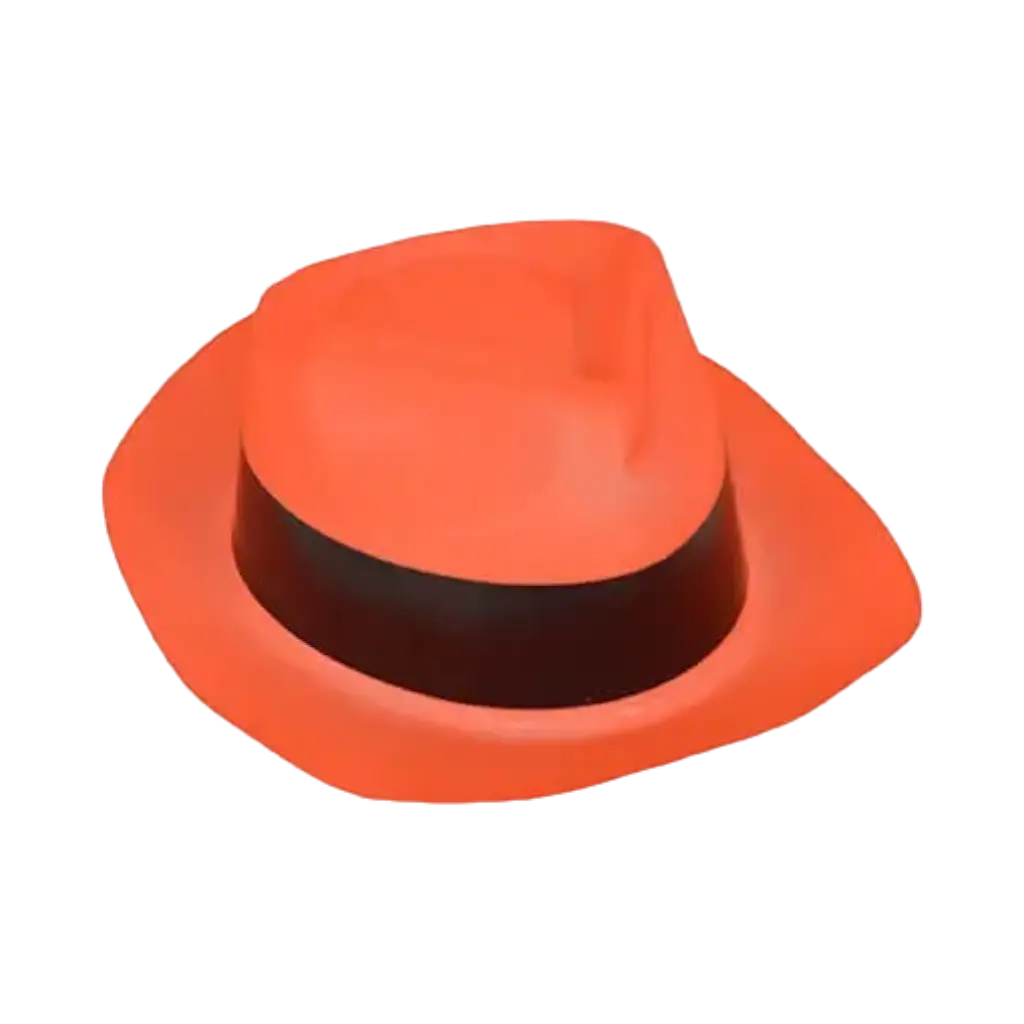 Chapeau Tribly style Mafieux fluo néon Orange