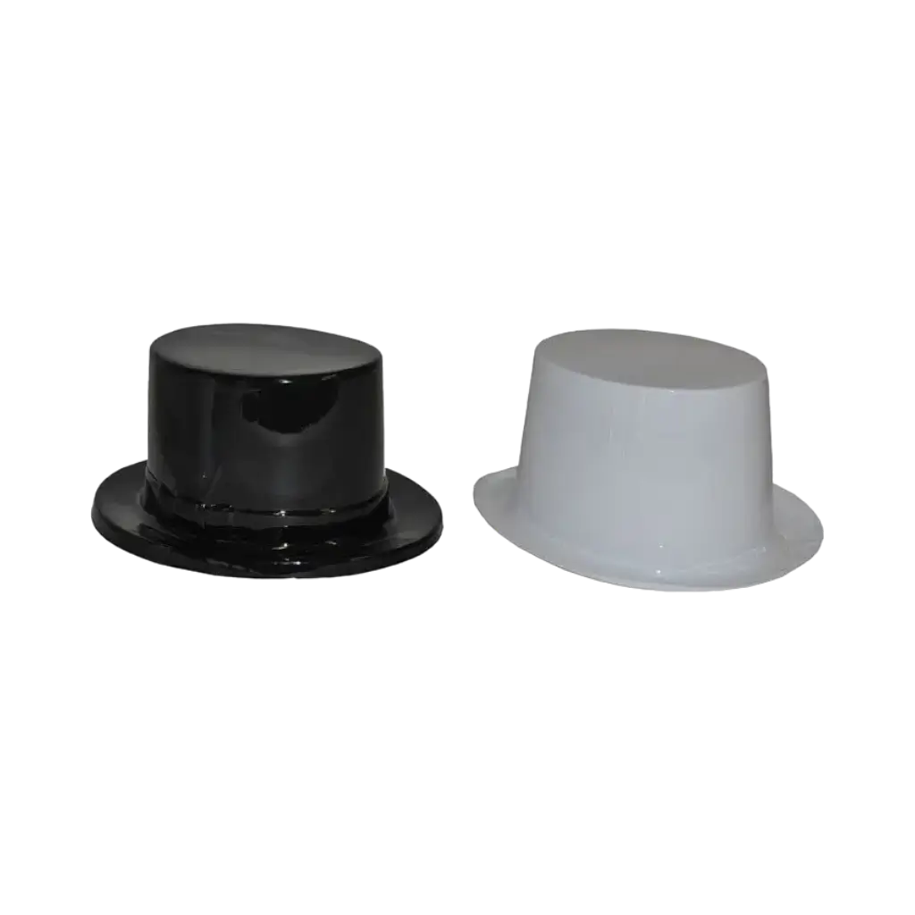 Chapeau Haut de Forme en Plastique Blanc