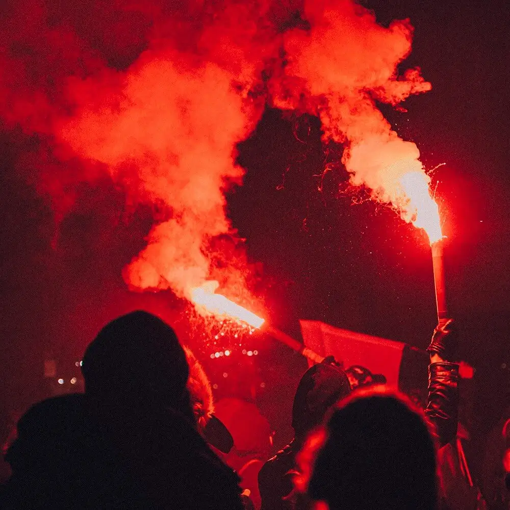 Fumigène Flamme de Bengale ROUGE VIF - Torche durée 40 sec