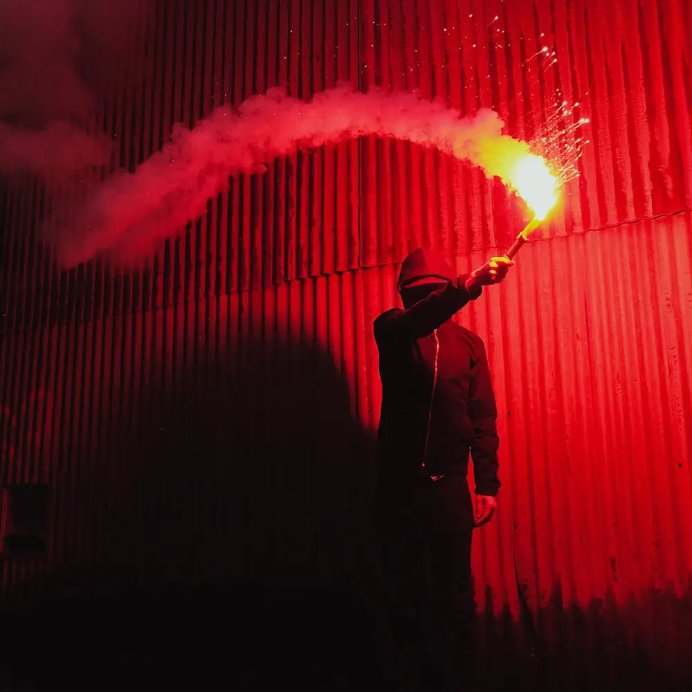 Fumigène Flamme de Bengale ROUGE VIF - Torche durée 40 sec