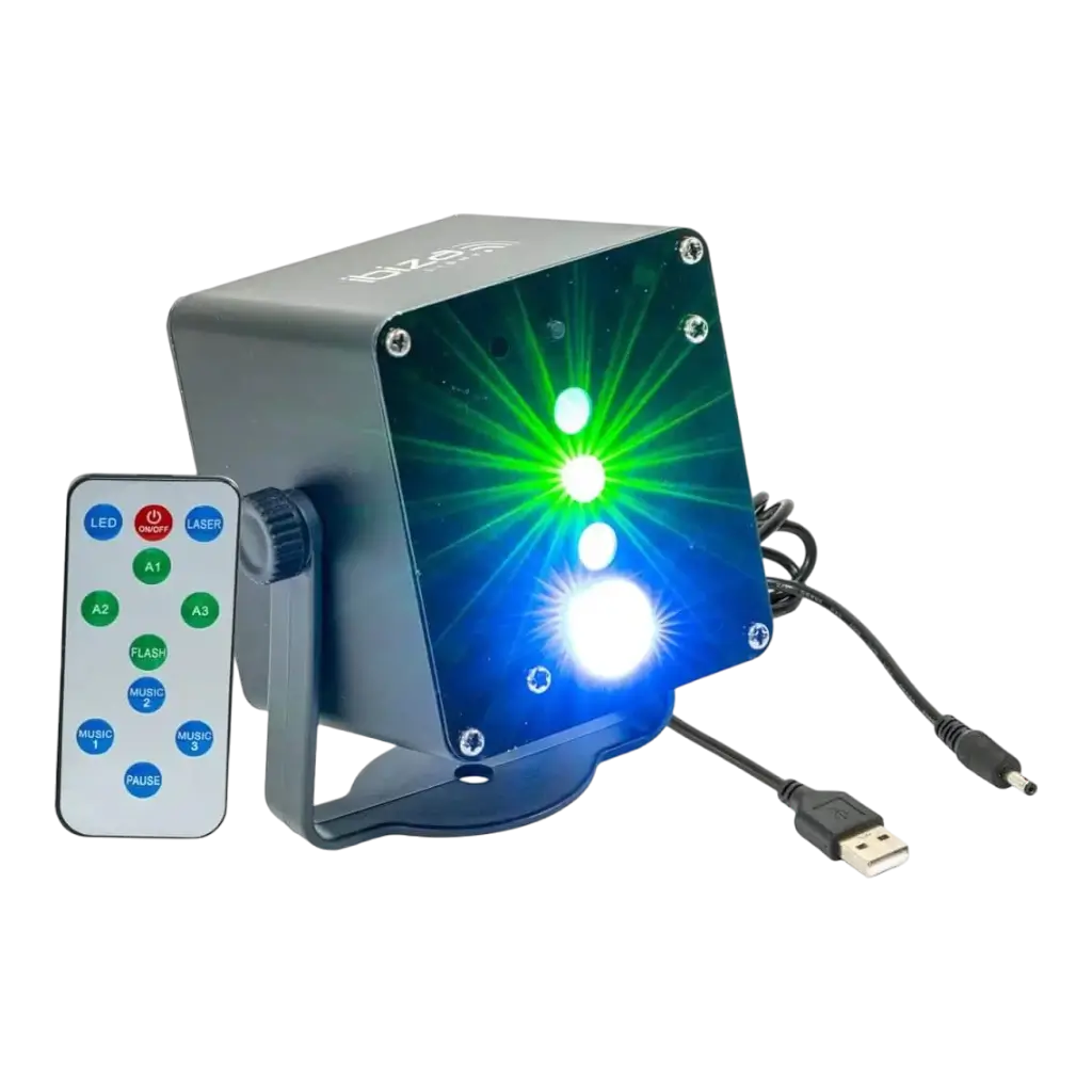 Machine Sans Fil à LED + Laser RGB Miniature TINYLED-LASRGB