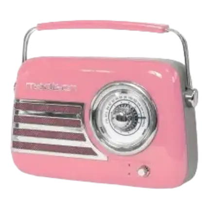 Radio Vintage Autonome avec Bluetooth USB & FM 30W Rose