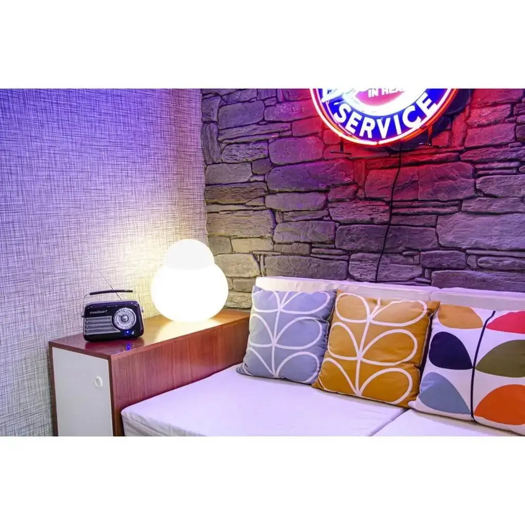 Radio Vintage Autonome avec Bluetooth USB &amp; FM 30W Noir