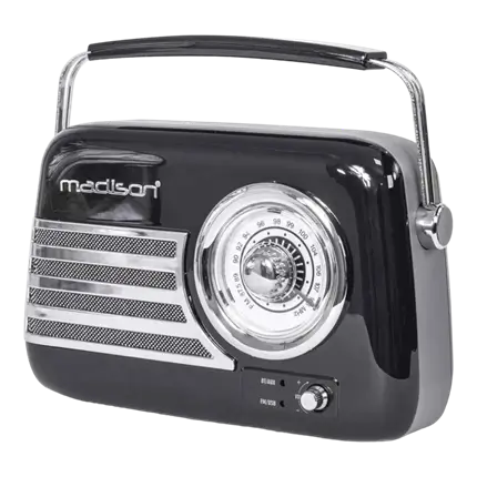 Radio Vintage Autonome avec Bluetooth USB & FM 30W Noir