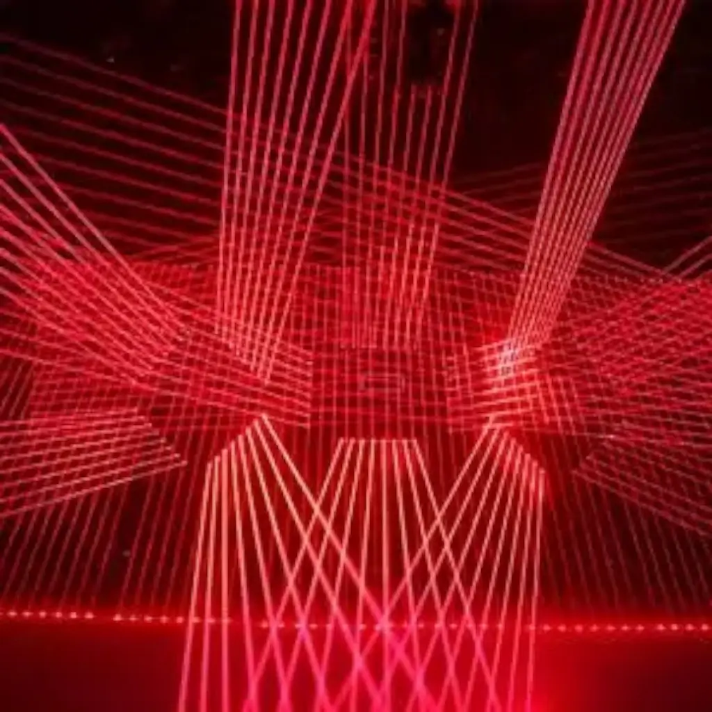 LASER BARRE Rouge motorisée 8x500 + LED RGBW