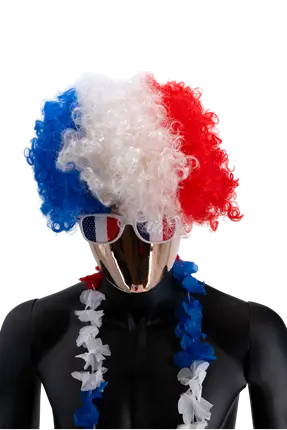 Perruque Afro pour Supporter France (Bouclée)