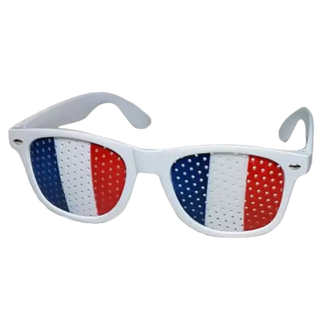 Lunettes en Grille Bleu Blanc Rouge pour Supporter France