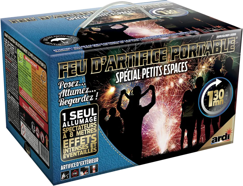 Feu d&#39;Artifice PORTABLE® DE PROXIMITÉ - 9 Effets - 1 min 30