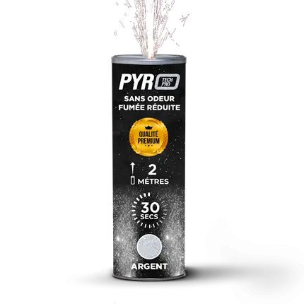 Jet de Scène Pyrotech Pro® – 2m / 30s – Argent – Qualité Supérieure