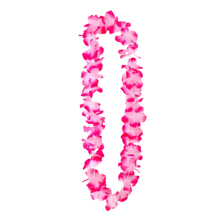 Collier Hawaïen à Fleurs Rose et Blanc