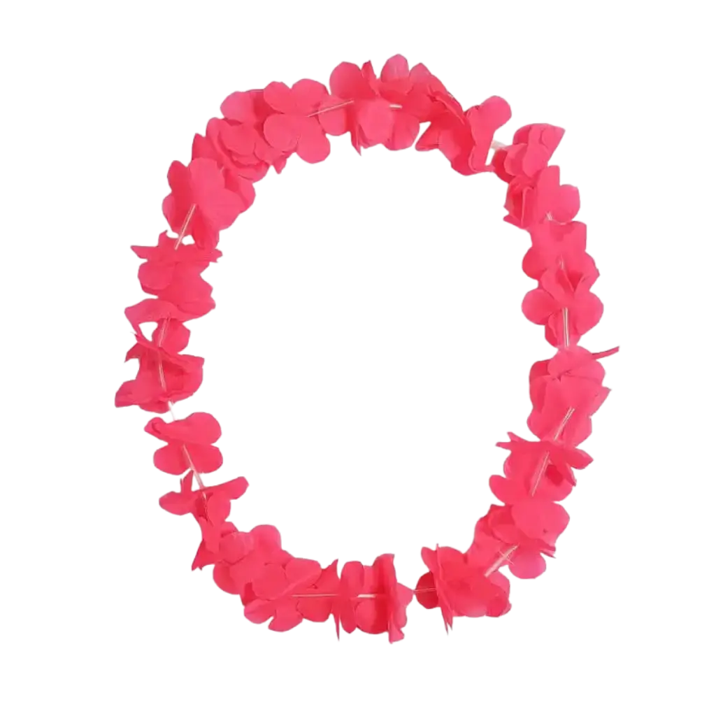 Collier Hawaïen à Fleurs Fluo Neon Pink