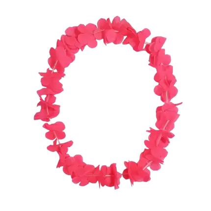 Collier Hawaïen à Fleurs Fluo Neon Pink