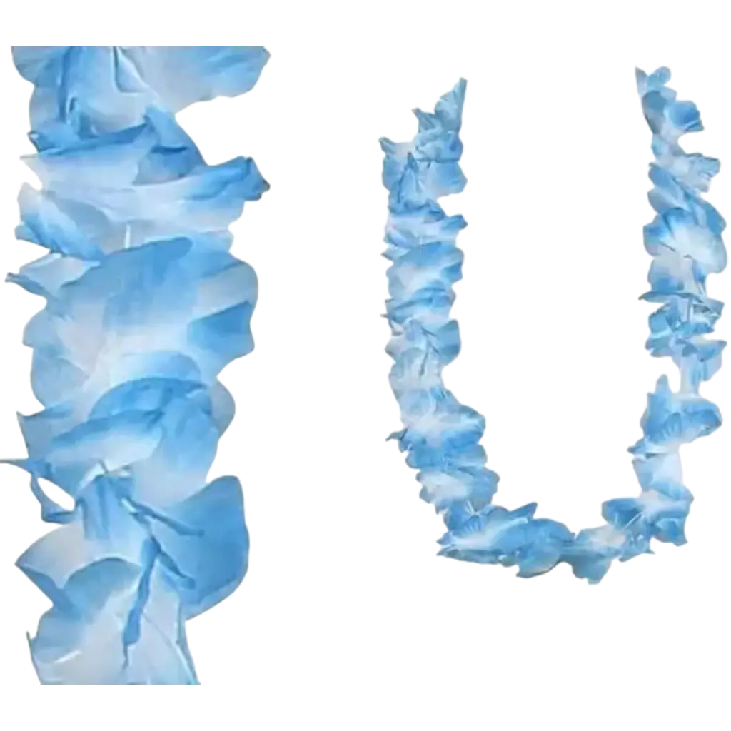 Collier Hawaïen à Fleurs Bleu et Blanc