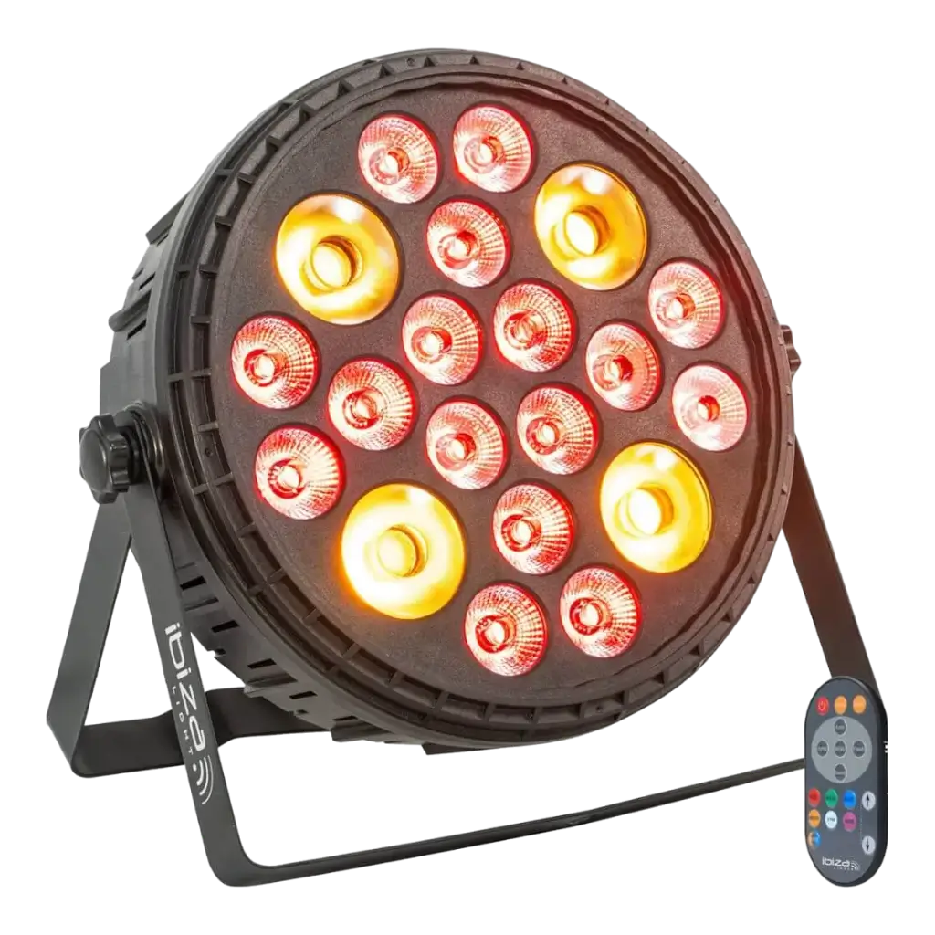 Projecteur Scénique RGBW 80W Avec Anneau Lumineux - 18+29 LEDs, DMX512, Télécommande, Son Activé - Pour Concerts, Soirées, DJ