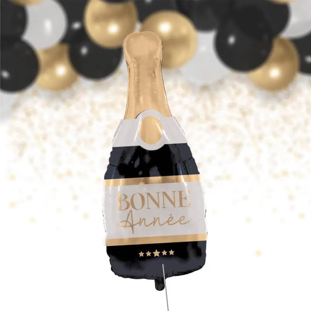 Ballon Métallique Bouteille Bonne Année 86cm