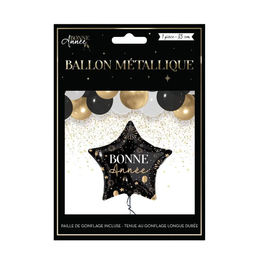 Ballon Métallique Etoile Bonne Année 35cm