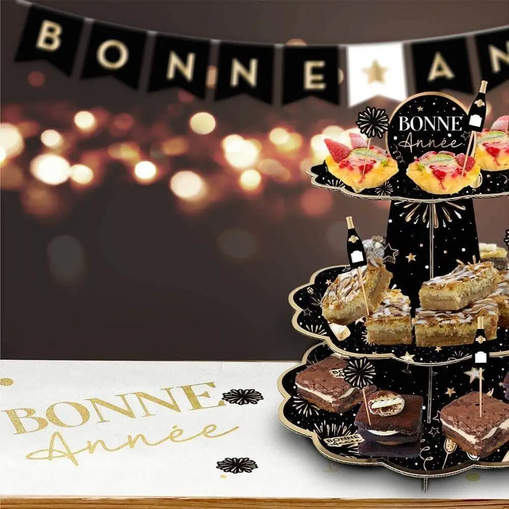 Chemin de Table Bonne Année Blanc 4 mètres