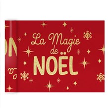 Chemin de table La magie de Noël Bleu et Or