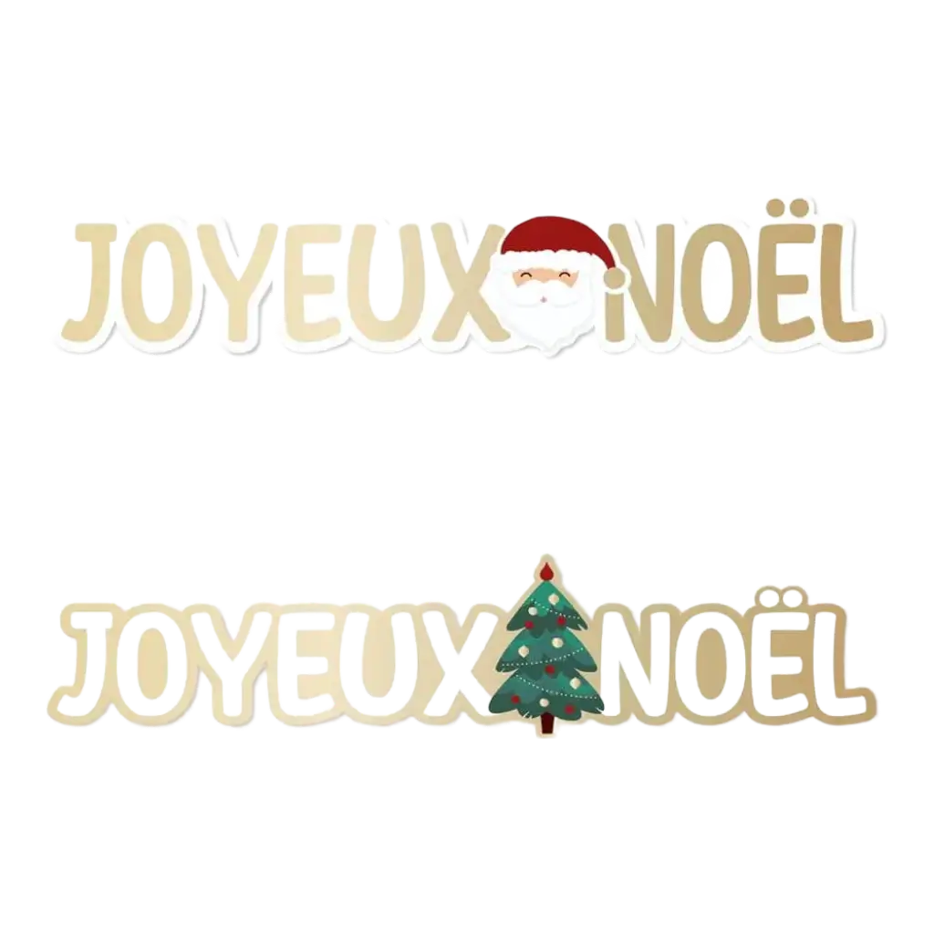 Duo Décoration Table de Noël Joyeux Noël - Lot de 20
