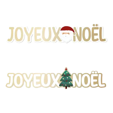 Duo Décoration Table de Noël Joyeux Noël - Lot de 20