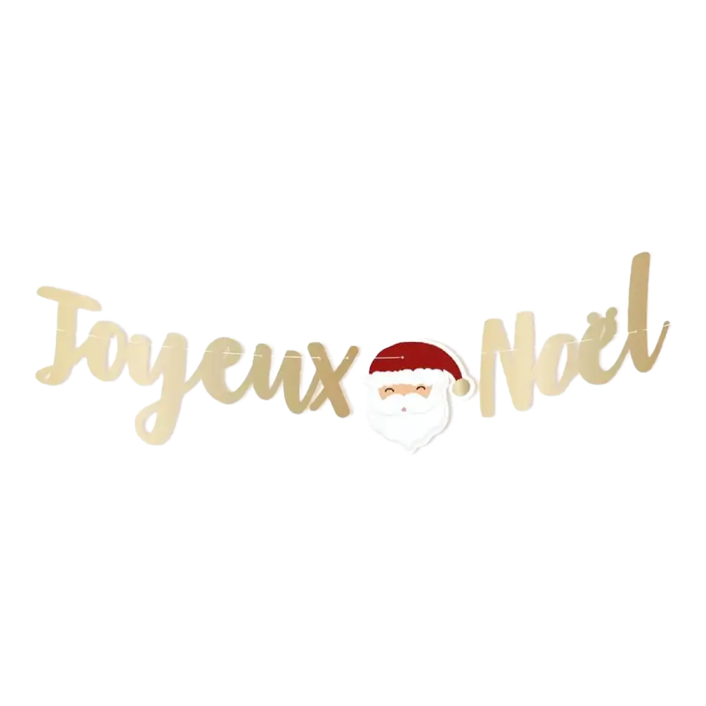 Guirlande Joyeux Noël Doré 2 mètres