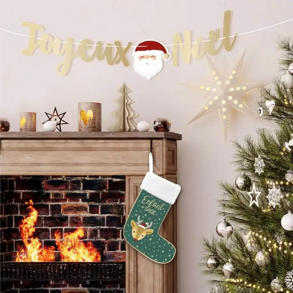 Guirlande Joyeux Noël Doré 2 mètres