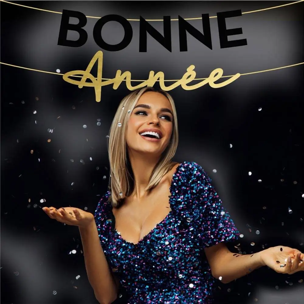 Guirlande Lettres Noir et Or Bonne Année 2 mètres