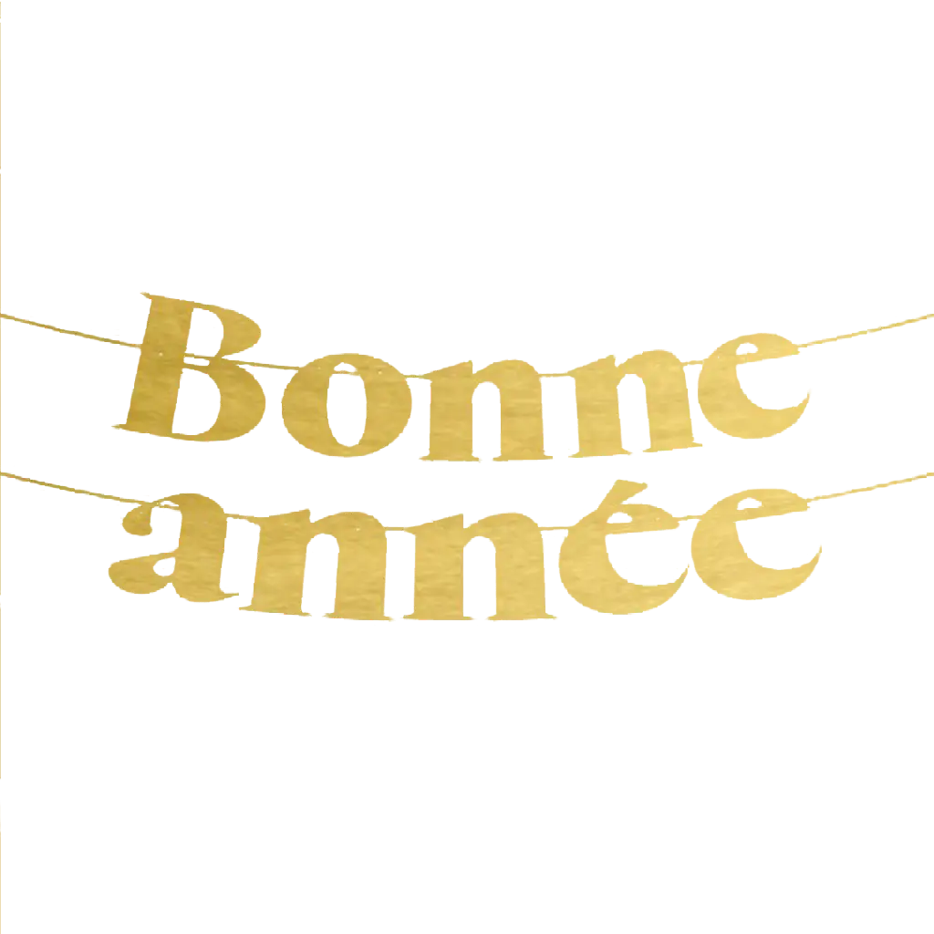Guirlande Lettres Noir et Or Bonne Année 2 mètres
