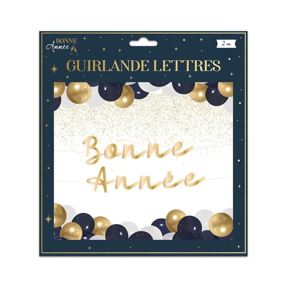 Guirlande Lettres Or "Bonne Année" 2 mètres