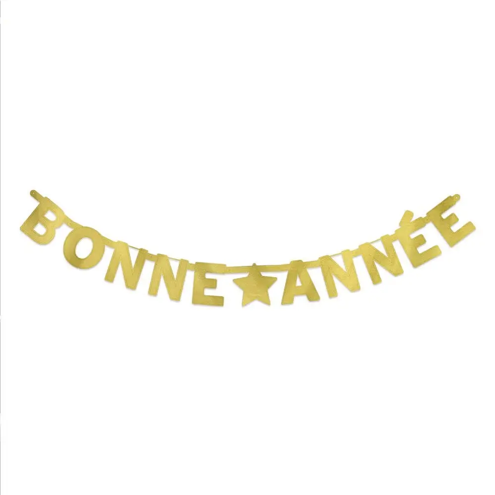 Guirlande Lettres et Etoile Or Bonne Année 2 mètres