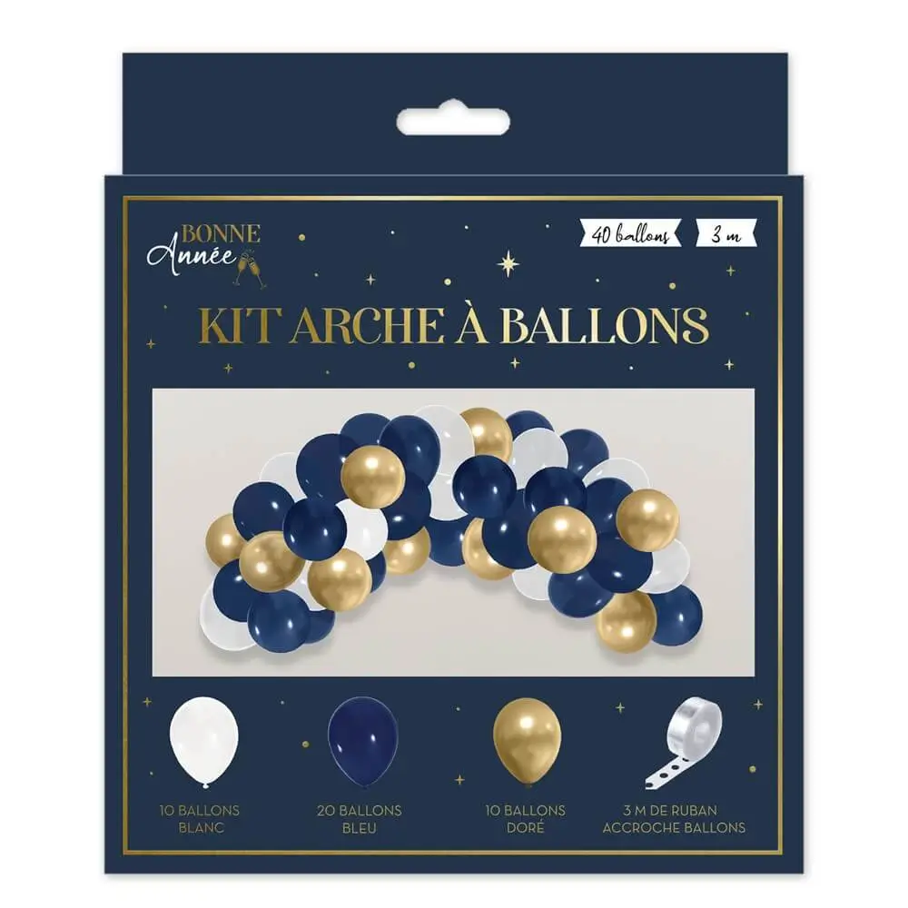 Kit pour Arche à Ballons "Bonne Année" - 40 Ballons