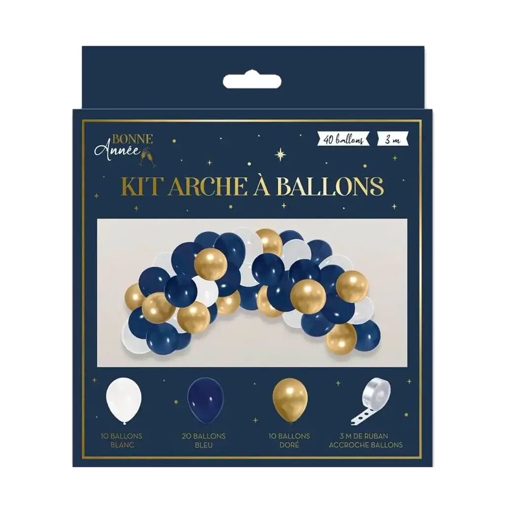 Kit pour Arche à Ballons "Bonne Année" - 40 Ballons