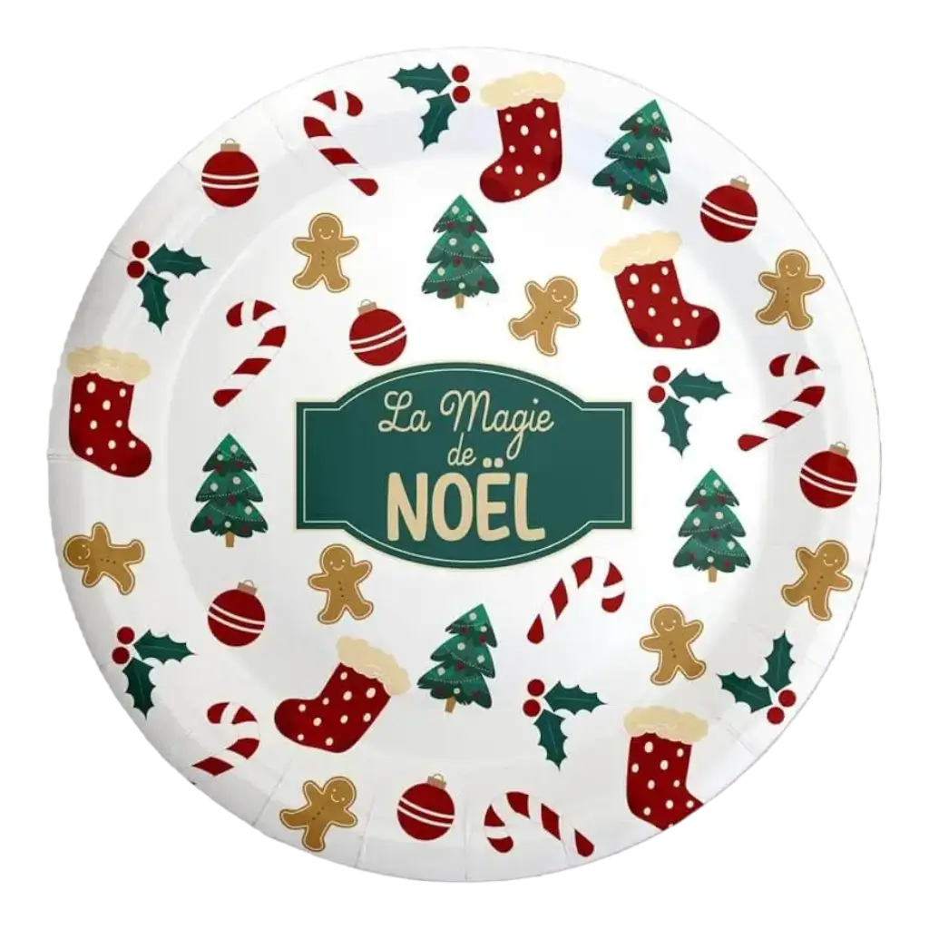 Assiette à Motifs Magie de Noël - Lot de 6