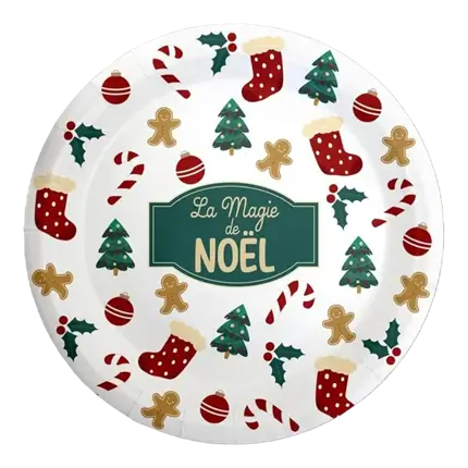 Assiette à Motifs Magie de Noël - Lot de 6