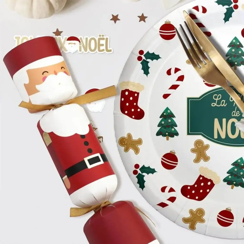 Crackers de Noël Père Noël et Casse-Noisette - Lot de 6