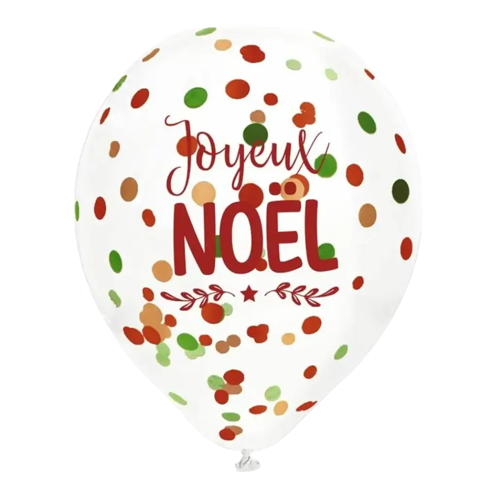 Ballons Confettis Noël 30cm - Lot de 6